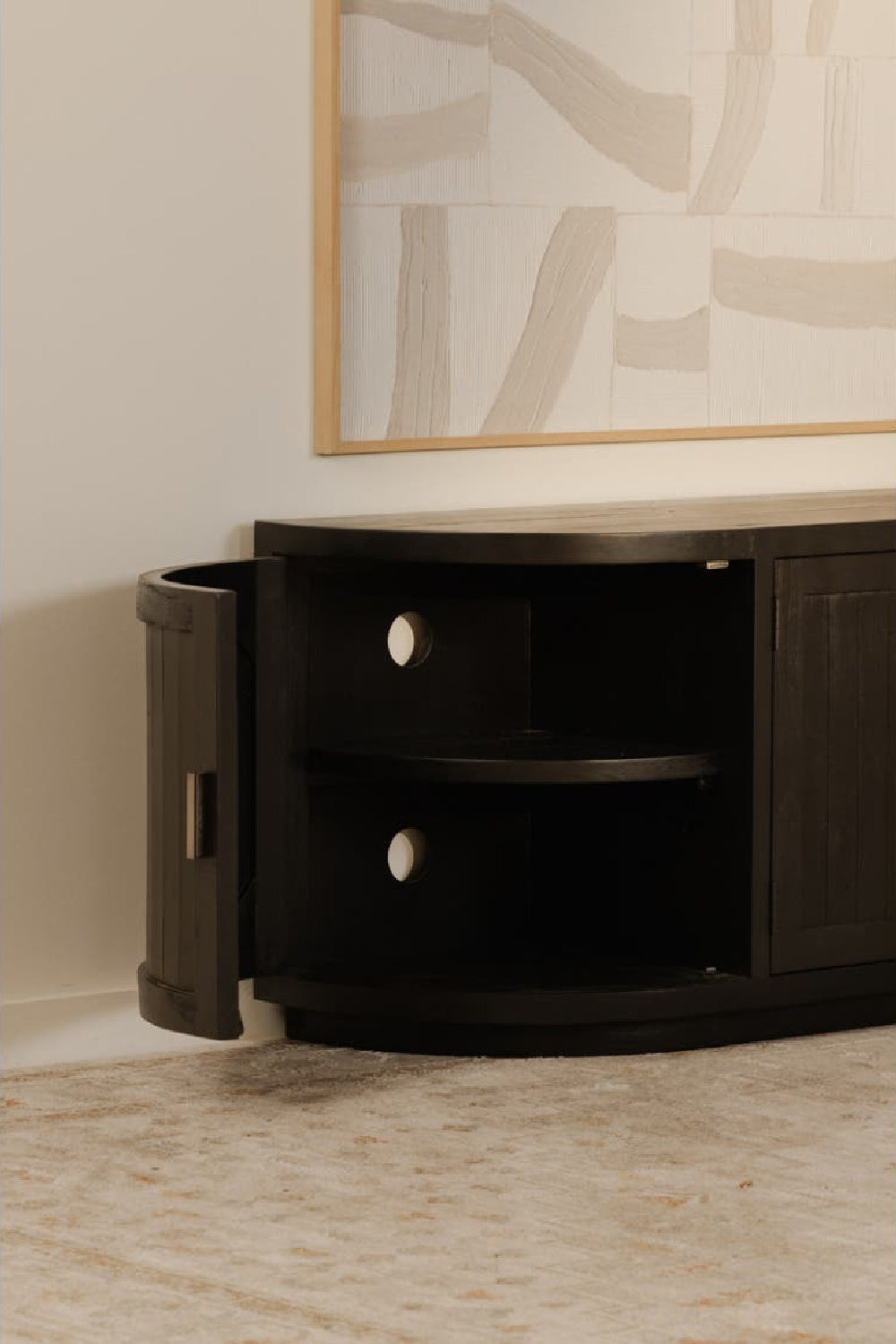 Modern European furniture - Pine Wood 4-Door Media Cabinet - www.oroa.com | Oroa.com