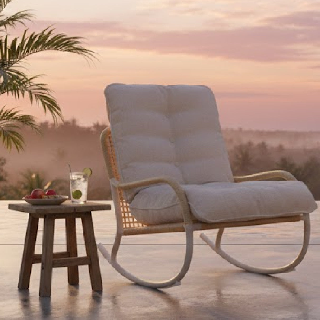 Modern European furniture - Minimalist Outdoor Wicker Rocking Chair - www.oroa.com | Oroa.com