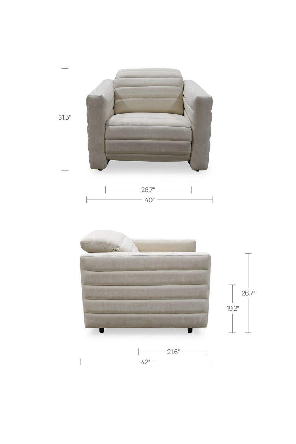 Modern European furniture - Channeled Recliner Lounge Chair - www.oroa.com | Oroa.com