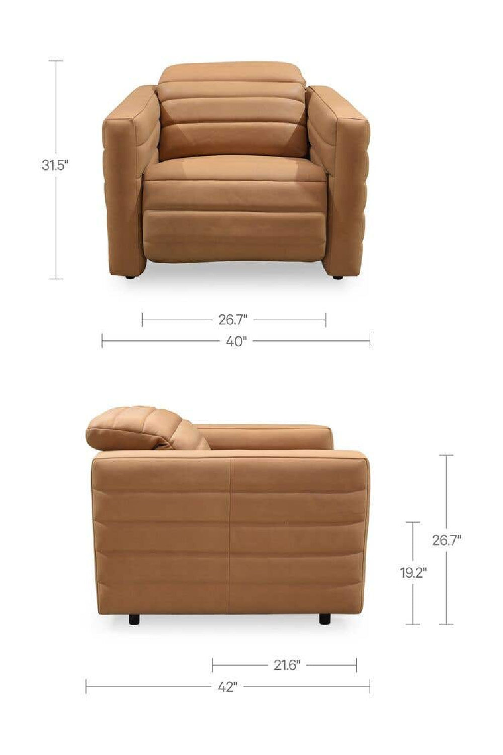 Modern European furniture - Channeled Recliner Lounge Chair - www.oroa.com | Oroa.com