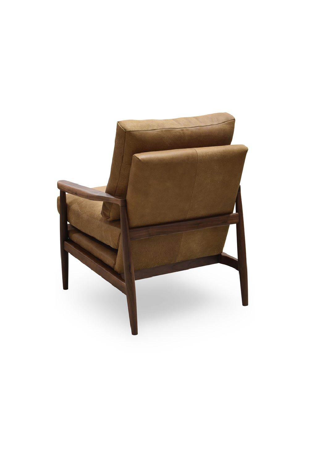Modern European furniture - Walnut Framed Leather Accent Chair - www.oroa.com | Oroa.com