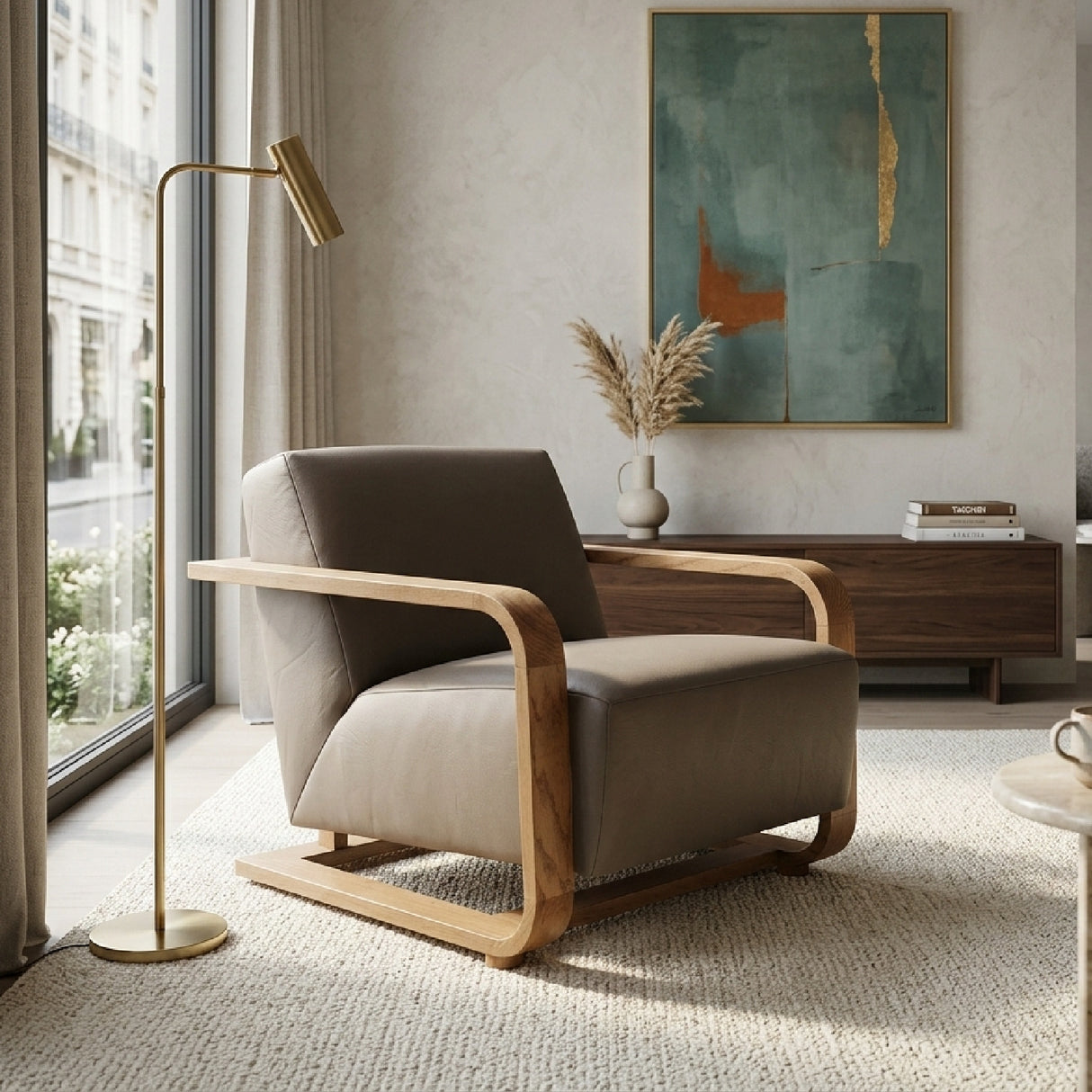 Modern European furniture - Oak Framed Lounge Chair - www.oroa.com | Oroa.com