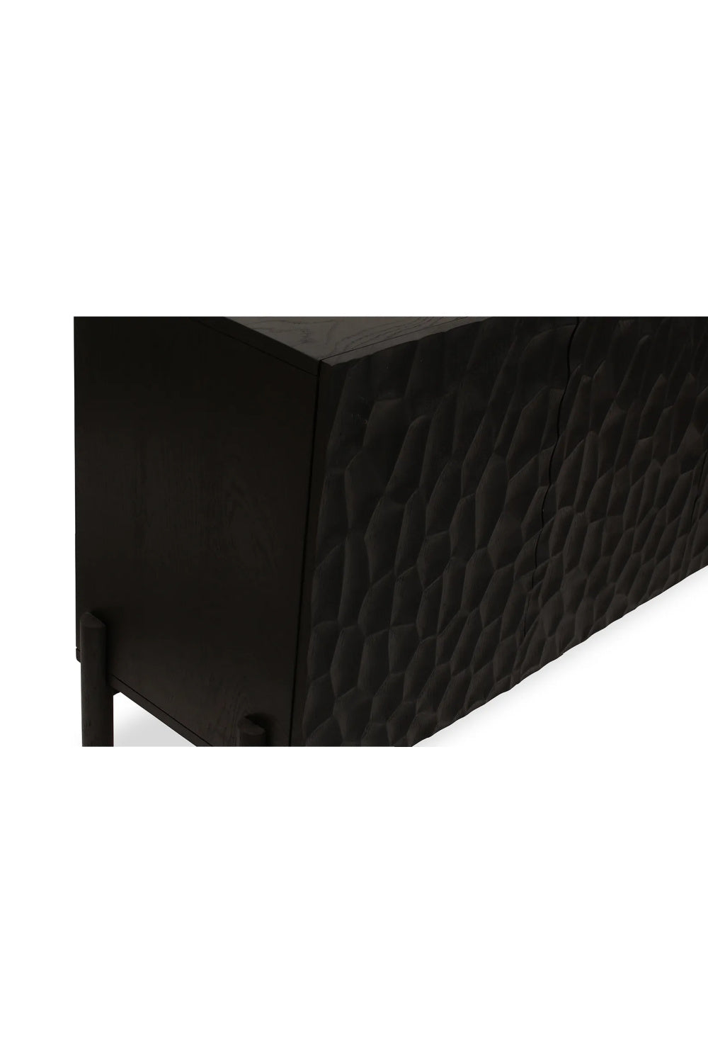 Modern European furniture - Black Oak Chiseled 4-Door Sideboard - www.oroa.com | Oroa.com