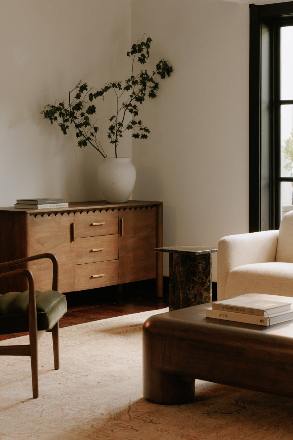 Modern European furniture - Scalloped Edge 3-Drawer Sideboard - www.oroa.com | Oroa.com