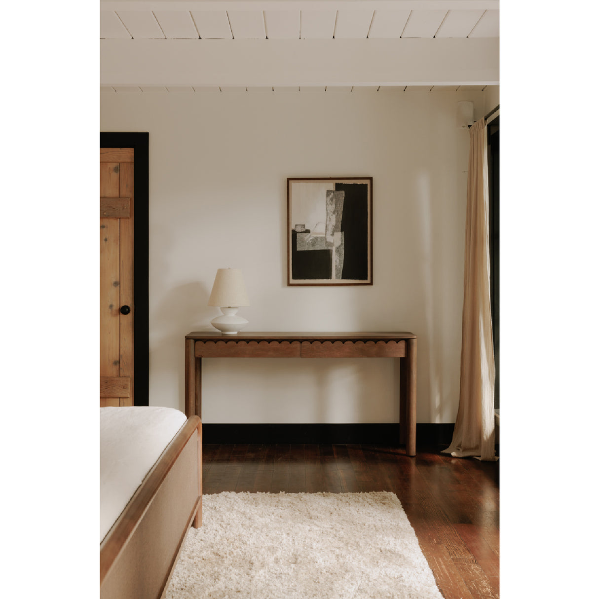 Modern European furniture - Wooden Scalloped 2-Drawer Console Table - www.oroa.com | Oroa.com