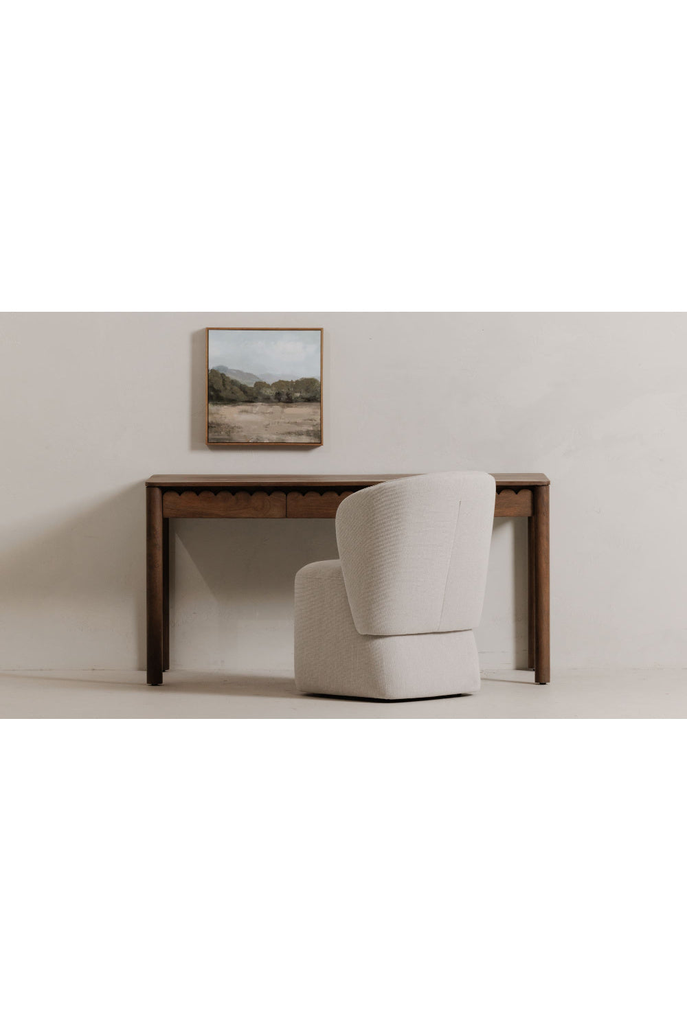 Modern European furniture - Scalloped Edge Wooden 3-Drawer Desk - www.oroa.com | Oroa.com