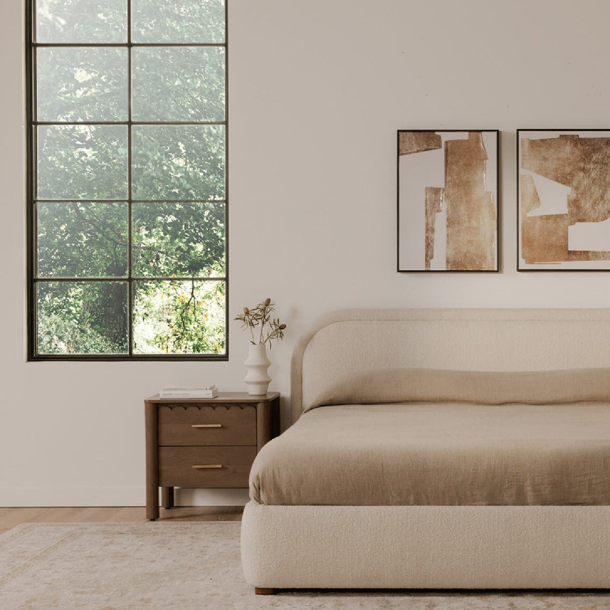 Modern European furniture - Scalloped-Edge 2-Drawer Nightstand - www.oroa.com | Oroa.com