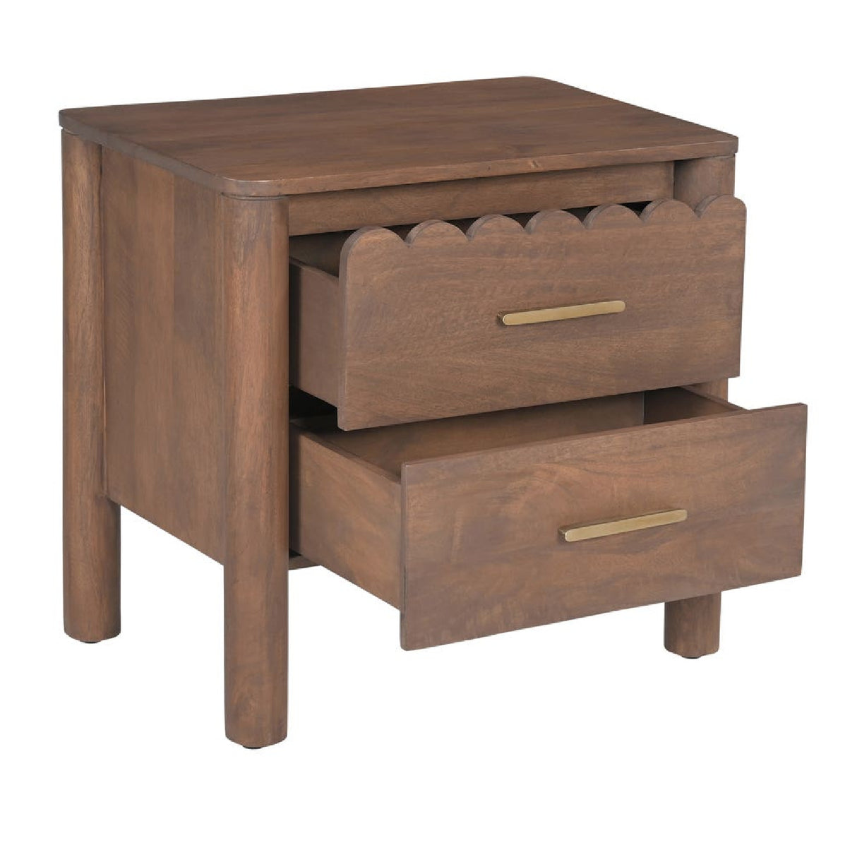 Modern European furniture - Scalloped-Edge 2-Drawer Nightstand - www.oroa.com | Oroa.com