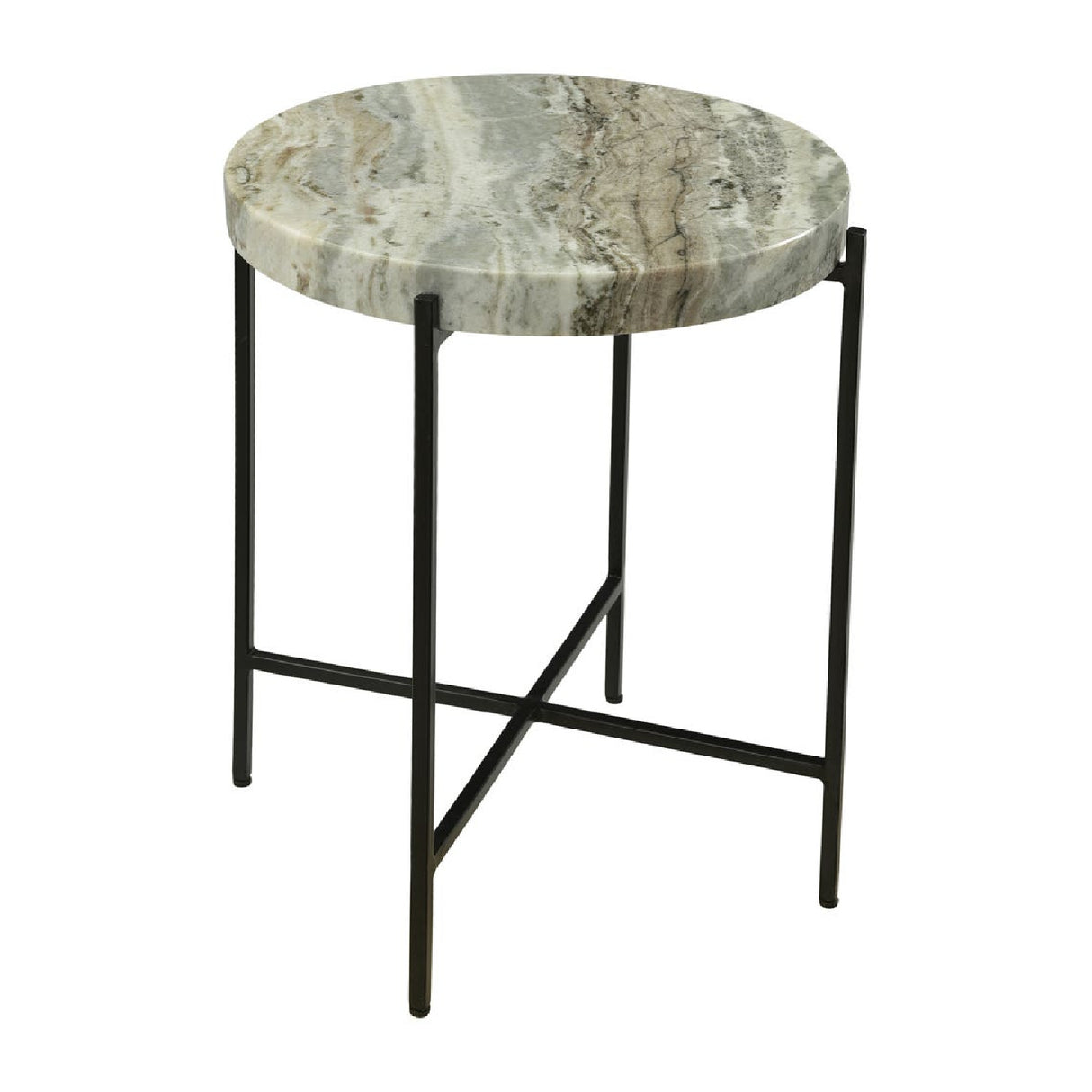 Modern European furniture - Round Natural Marble Accent Table - www.oroa.com | Oroa.com