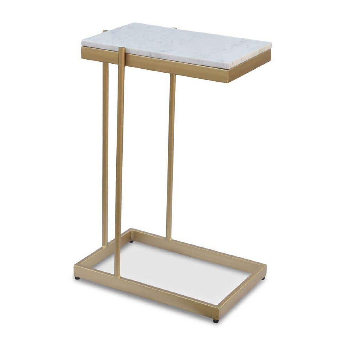 Modern European furniture - Gold-Framed Marble Side Table - www.oroa.com | Oroa.com