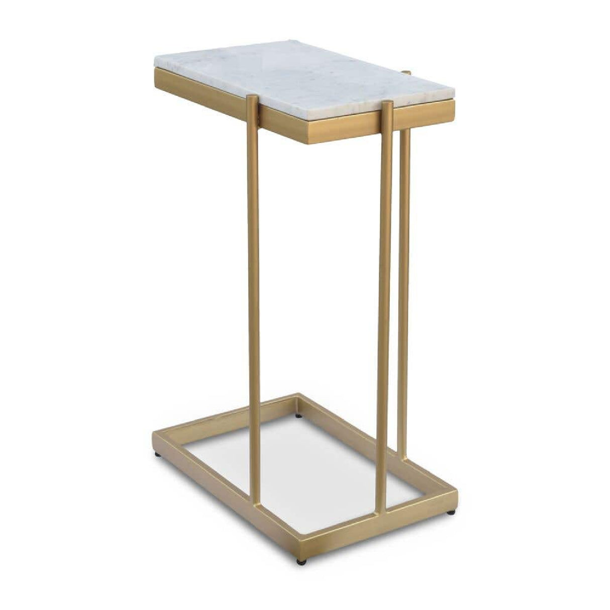 Modern European furniture - Gold-Framed Marble Side Table - www.oroa.com | Oroa.com