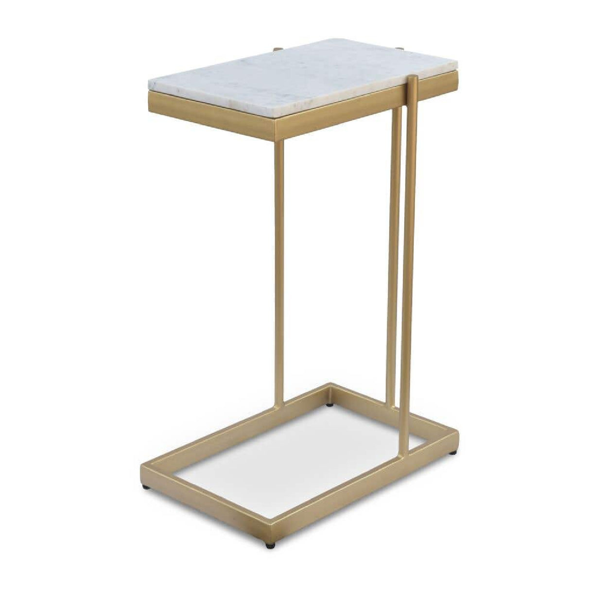 Modern European furniture - Gold-Framed Marble Side Table - www.oroa.com | Oroa.com