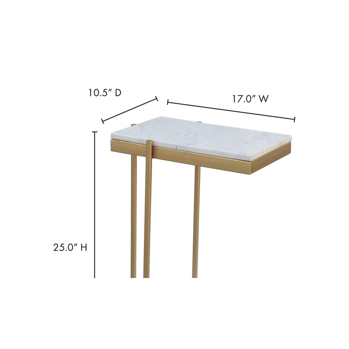 Modern European furniture - Gold-Framed Marble Side Table - www.oroa.com | Oroa.com