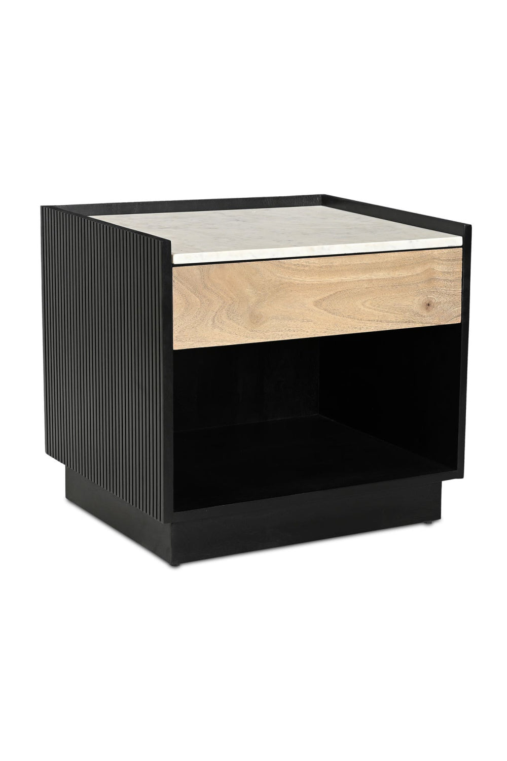 Modern European furniture - Marble Top Black Nightstand - www.oroa.com | Oroa.com