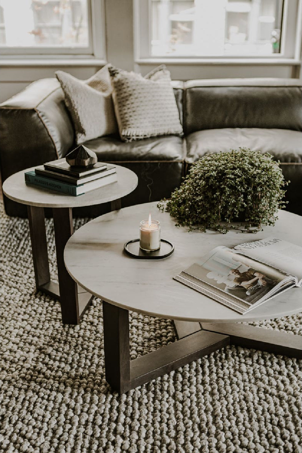 Modern European furniture - Gray Marble Side Table - www.oroa.com | Oroa.com
