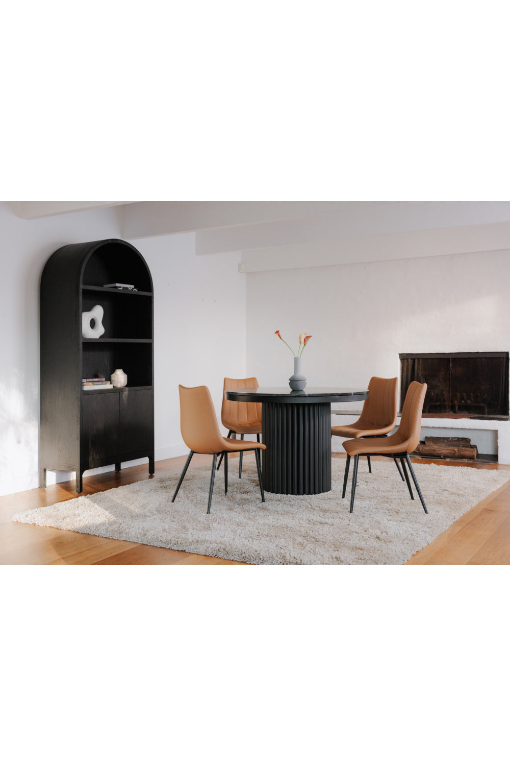 Modern European furniture - Pillar Base Marble Dining Table - www.oroa.com | Oroa.com