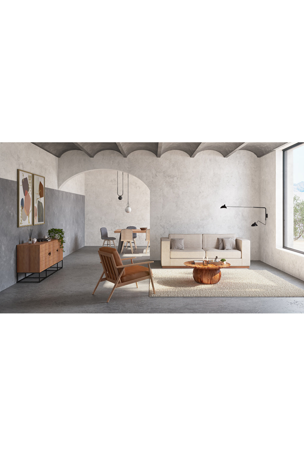Modern European furniture - Natural Acacia Round Coffee Table - www.oroa.com | Oroa.com