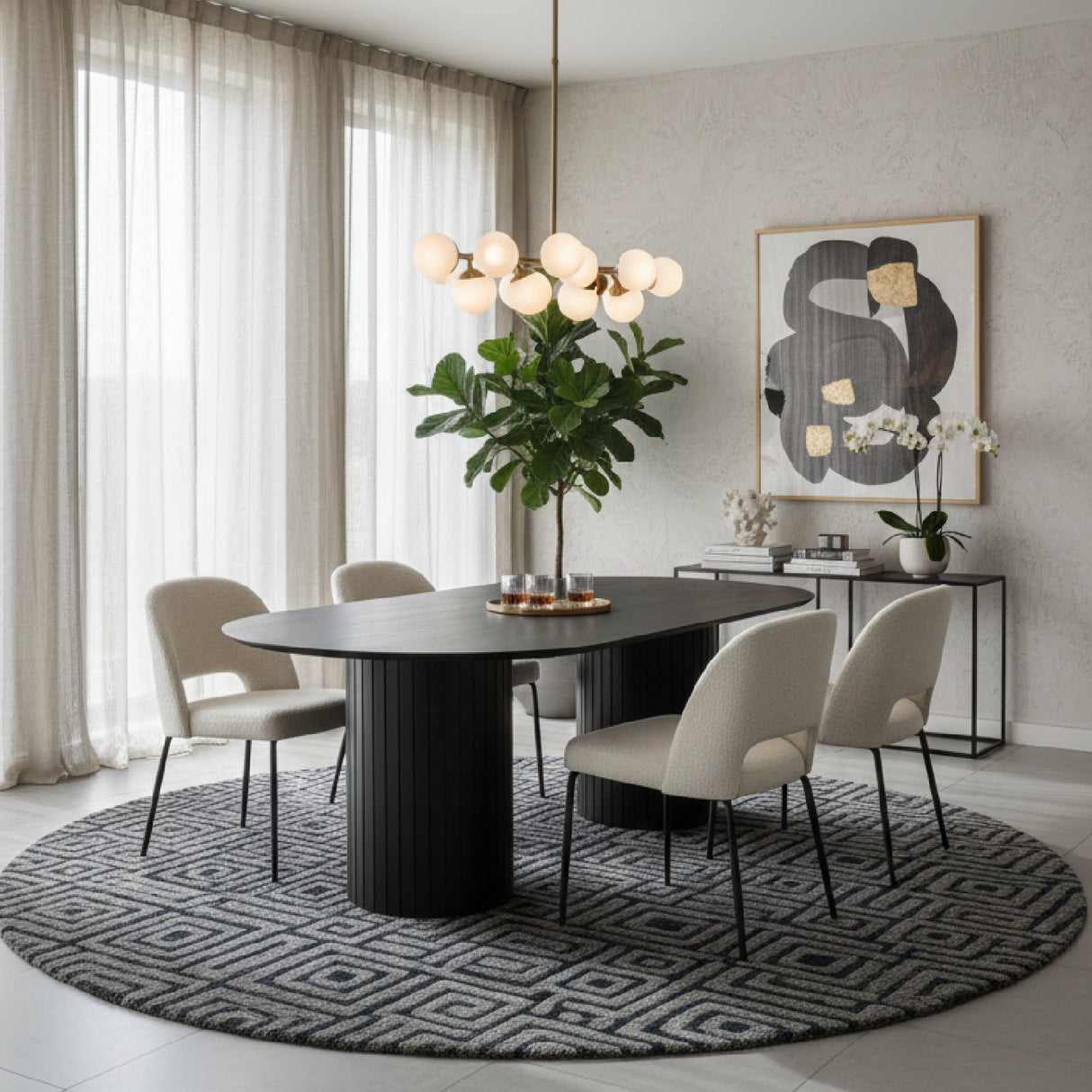 Modern European furniture - Black Acacia Wood Dining Table - www.oroa.com | Oroa.com