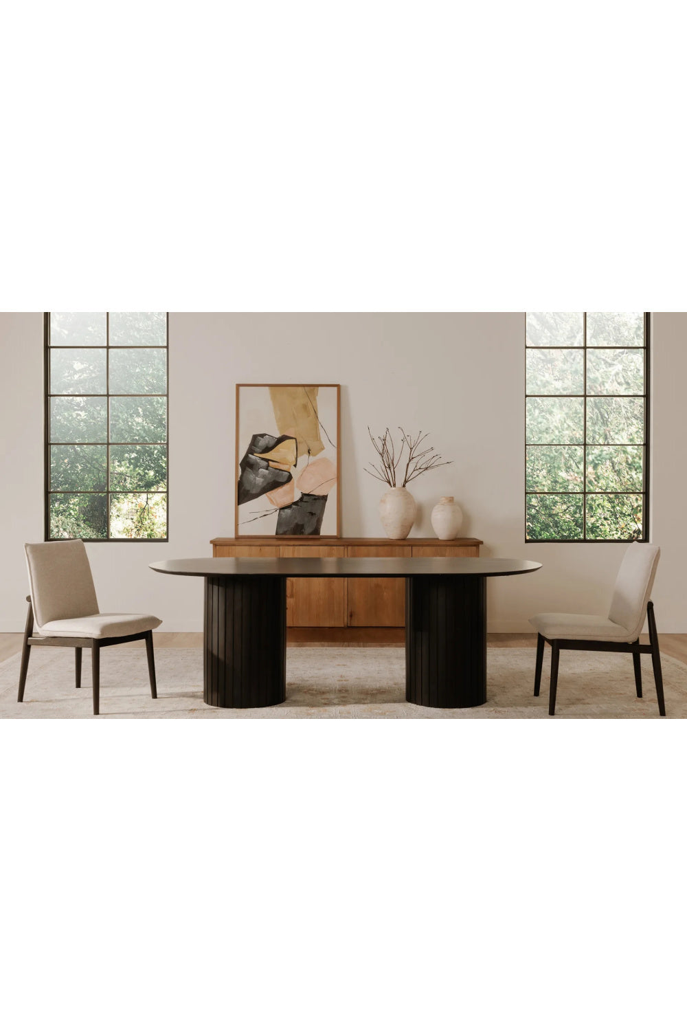 Modern European furniture - Black Acacia Wood Dining Table - www.oroa.com | Oroa.com