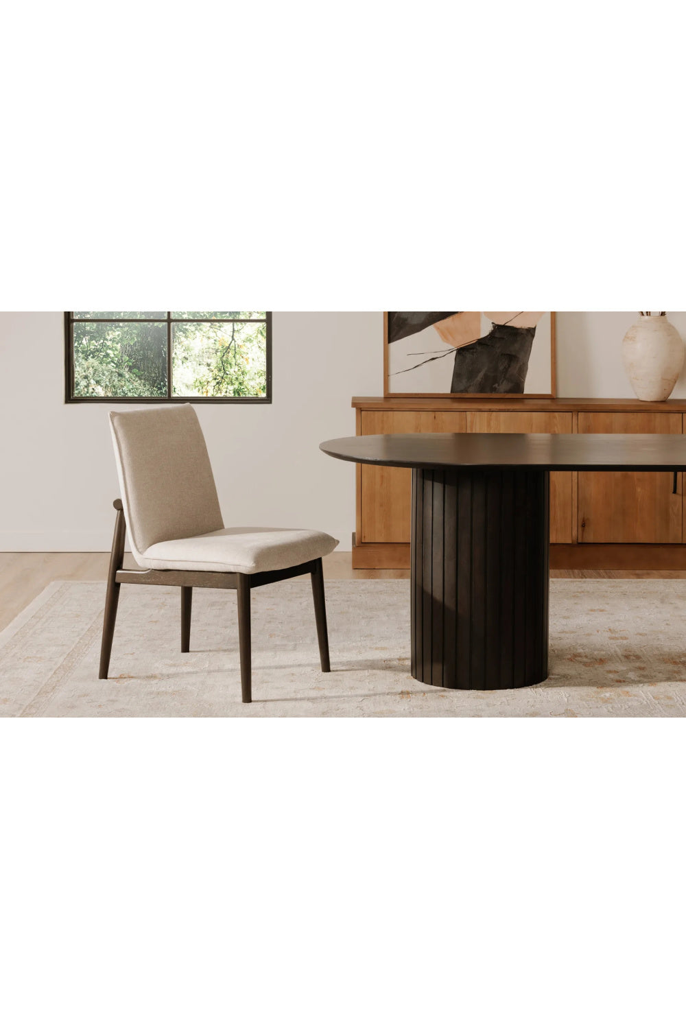 Modern European furniture - Black Acacia Wood Dining Table - www.oroa.com | Oroa.com