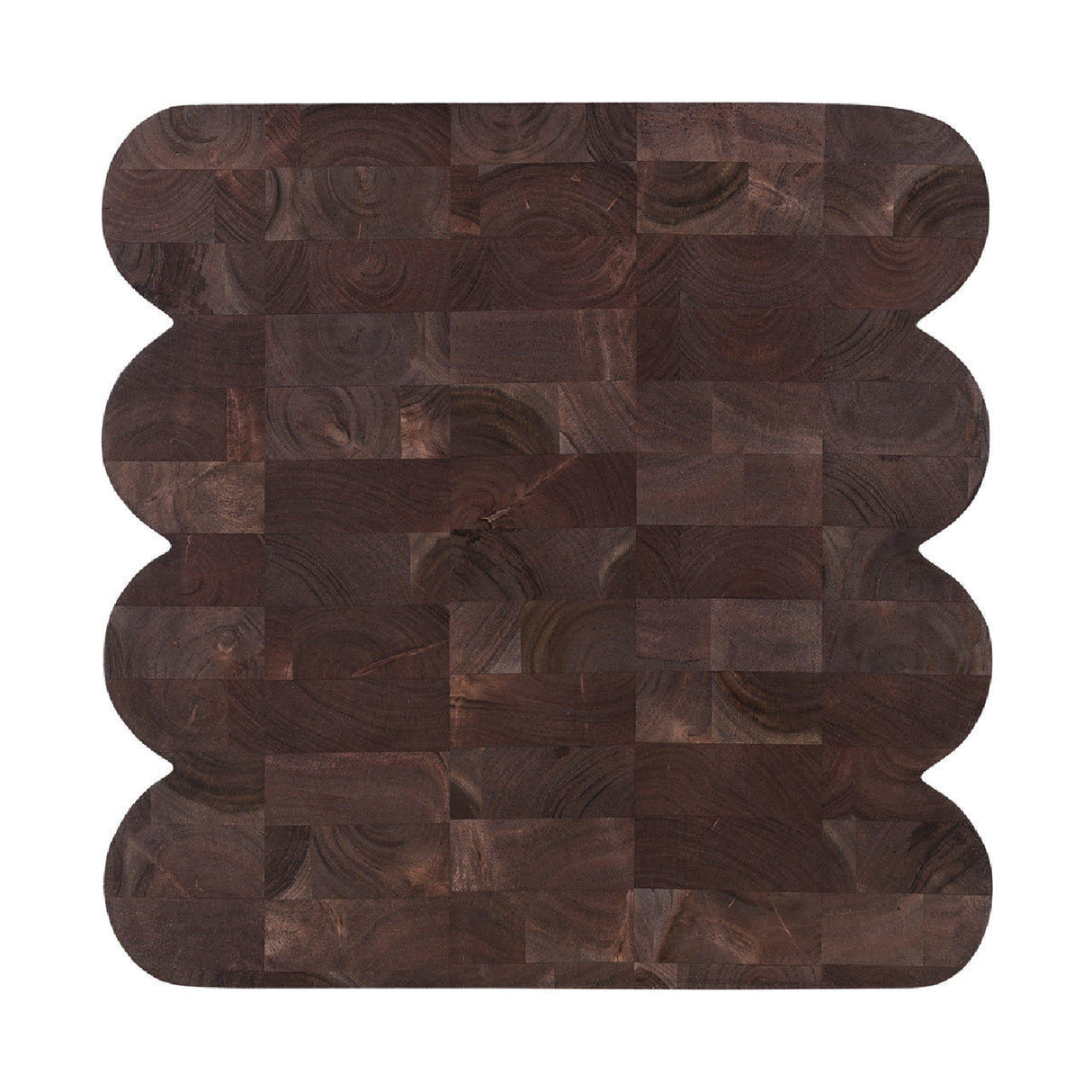 Modern European furniture - Scalloped Brown Acacia Accent Table - www.oroa.com | Oroa.com