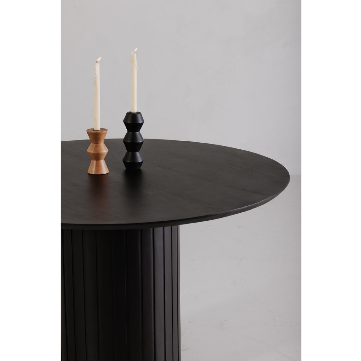 Modern European furniture - Black Acacia Round Dining Table - www.oroa.com | Oroa.com
