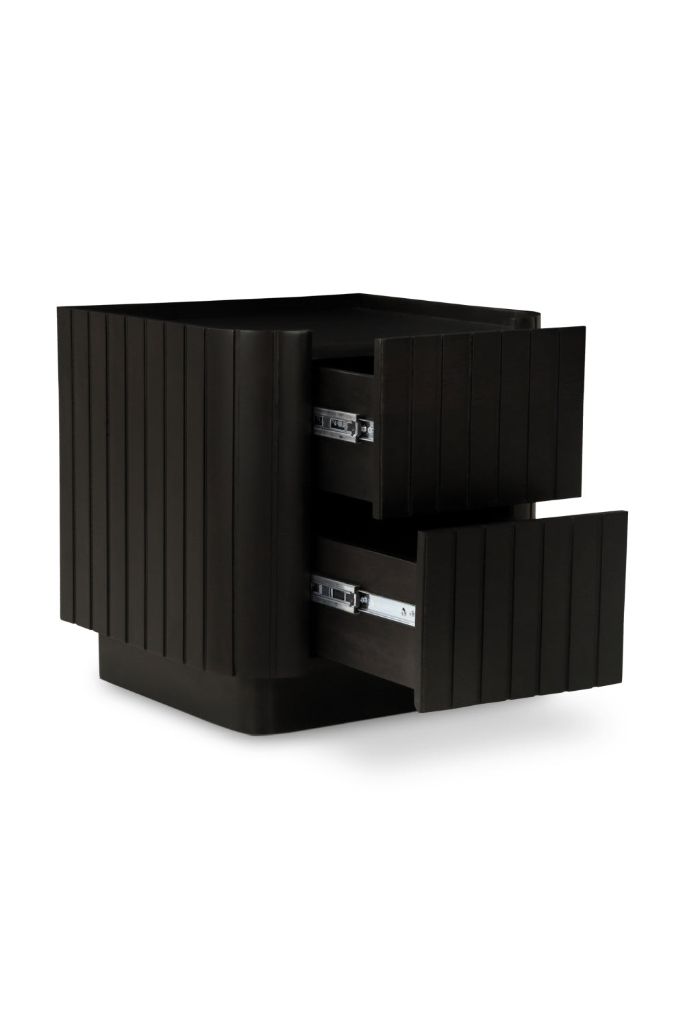 Modern European furniture - Black Acacia 2-Drawer Nightstand - www.oroa.com | Oroa.com