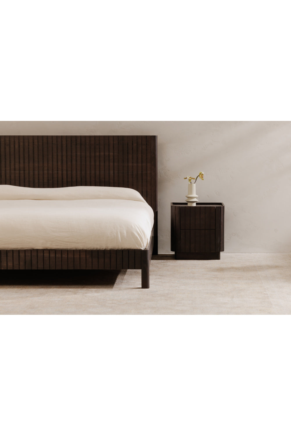 Modern European furniture - Black Acacia 2-Drawer Nightstand - www.oroa.com | Oroa.com