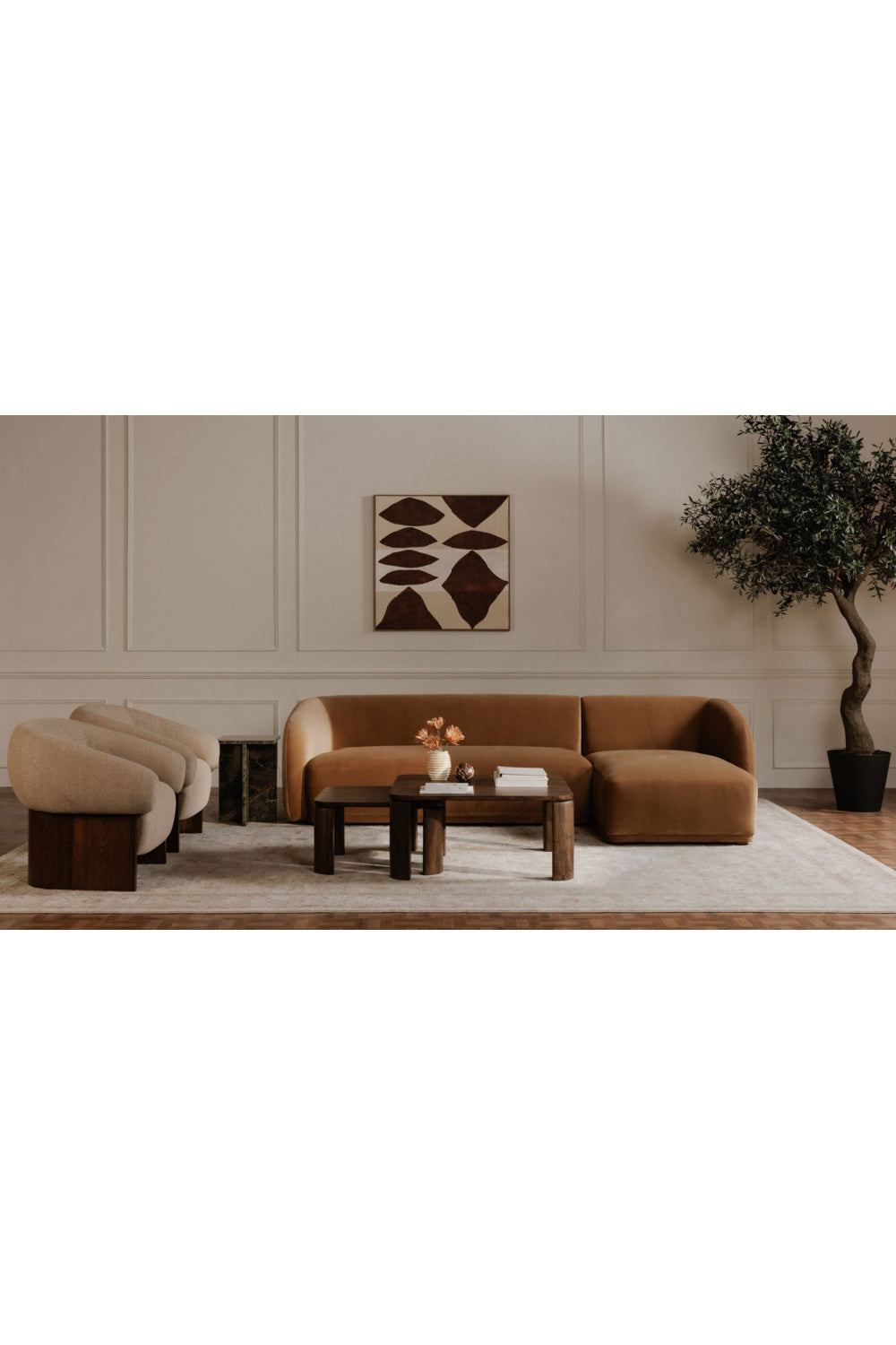 Modern European furniture - Brown Wooden Nesting Coffee Tables (2) - www.oroa.com | Oroa.com
