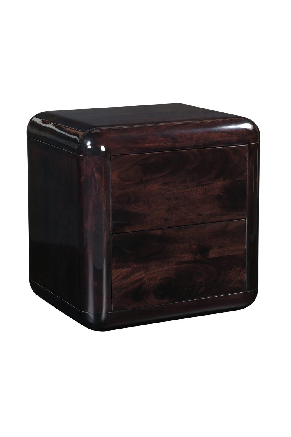 Modern European furniture - 2-Drawer Brown Acacia Nightstand - www.oroa.com | Oroa.com