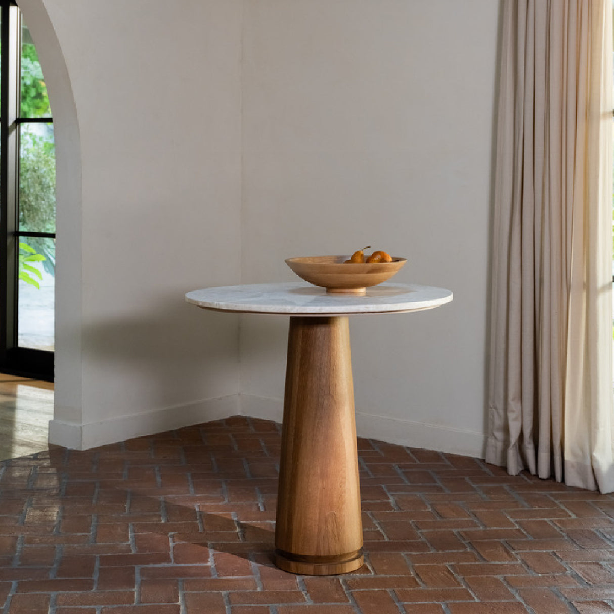 Modern European furniture - Round Marble Pedestal Coffee Table - www.oroa.com | Oroa.com