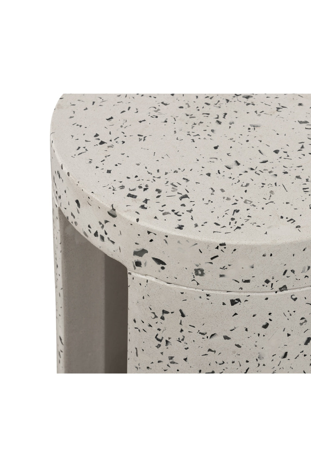 Modern European furniture - White Terrazzo Outdoor Stool - www.oroa.com | Oroa.com