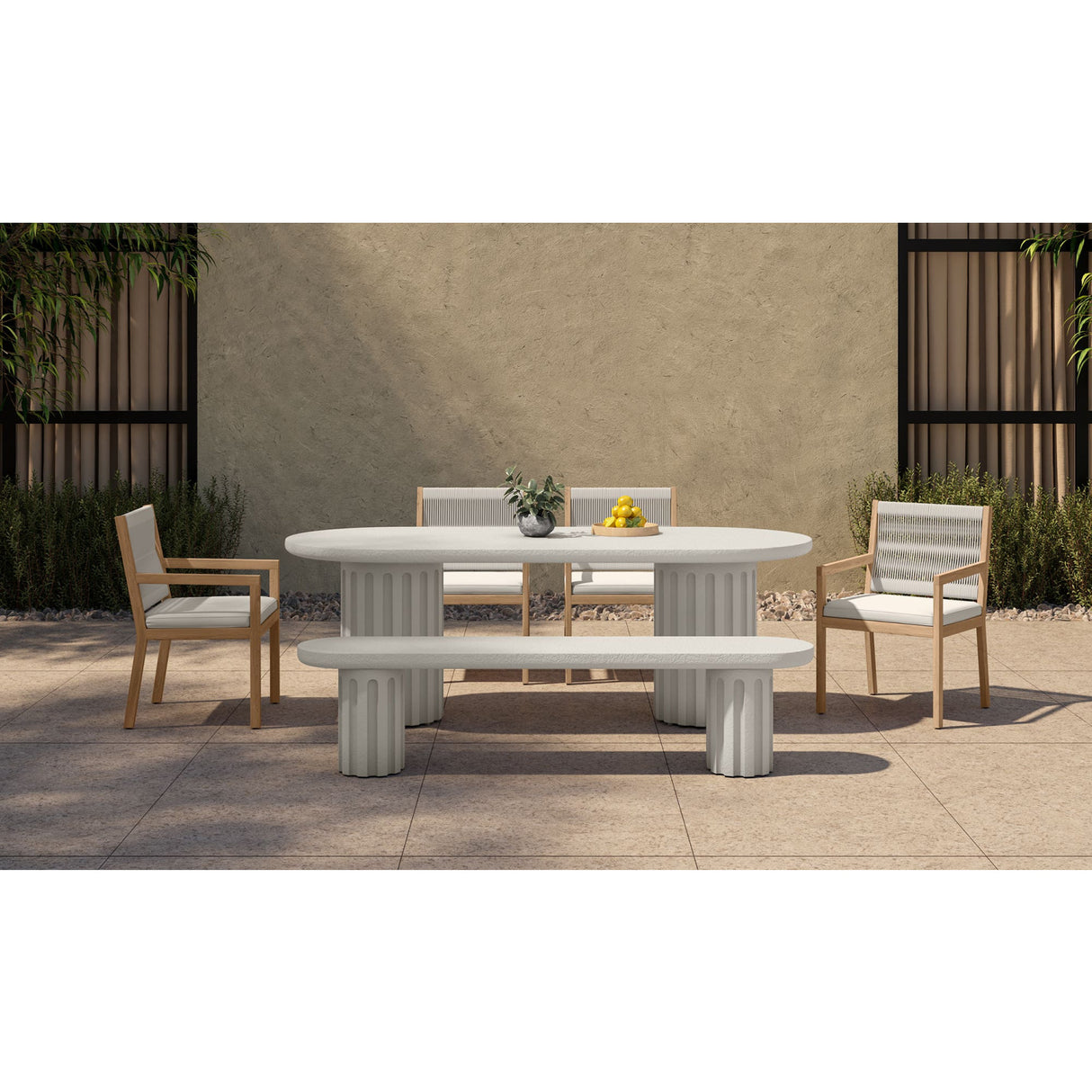 Modern European furniture - White Oval Outdoor Dining Table - www.oroa.com | Oroa.com
