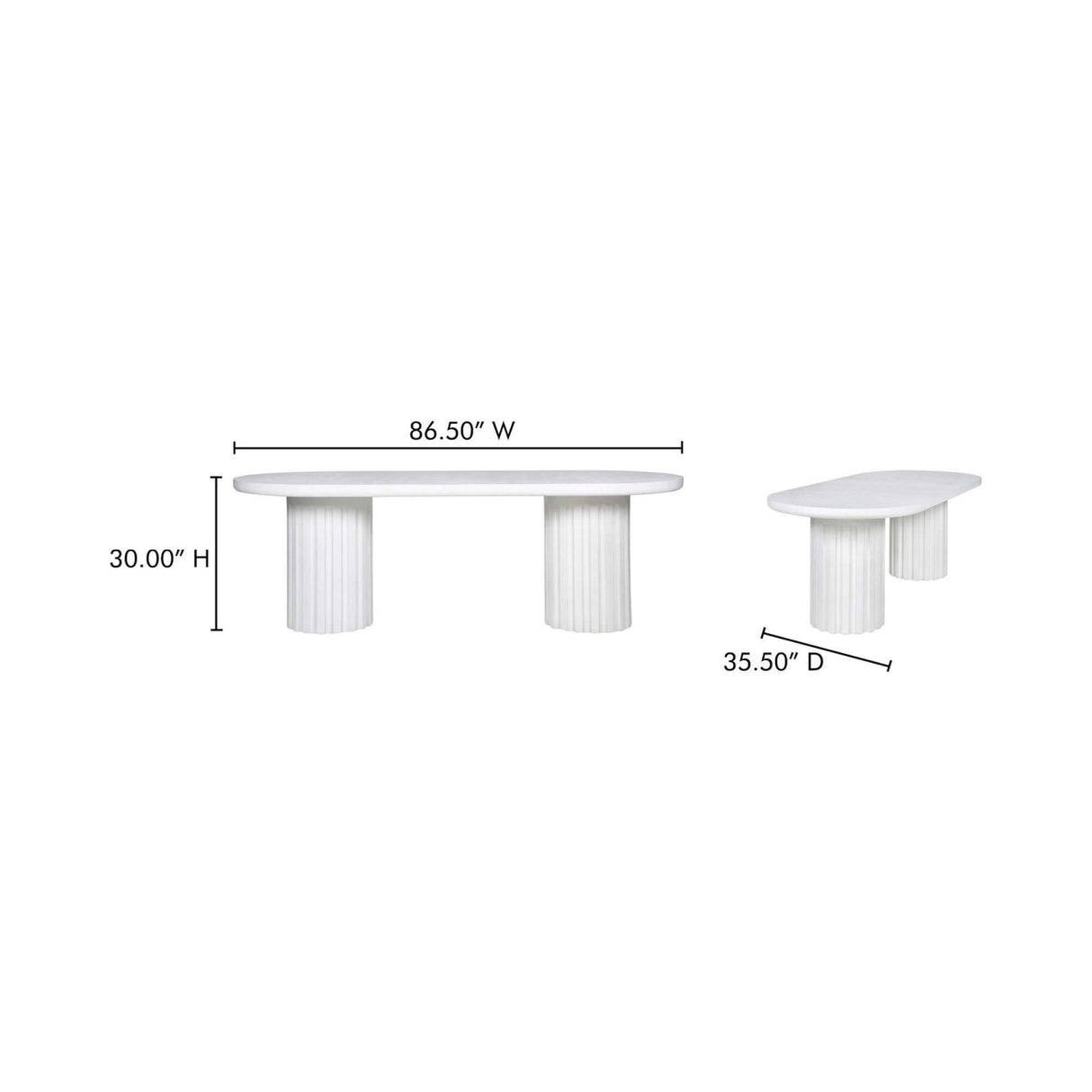 Modern European furniture - White Oval Outdoor Dining Table - www.oroa.com | Oroa.com
