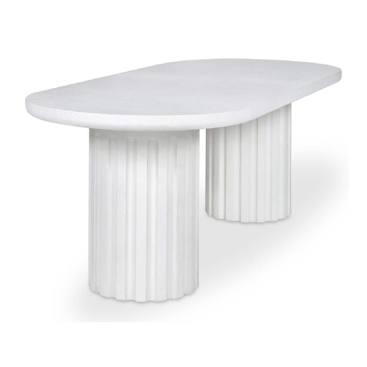 Modern European furniture - White Oval Outdoor Dining Table - www.oroa.com | Oroa.com