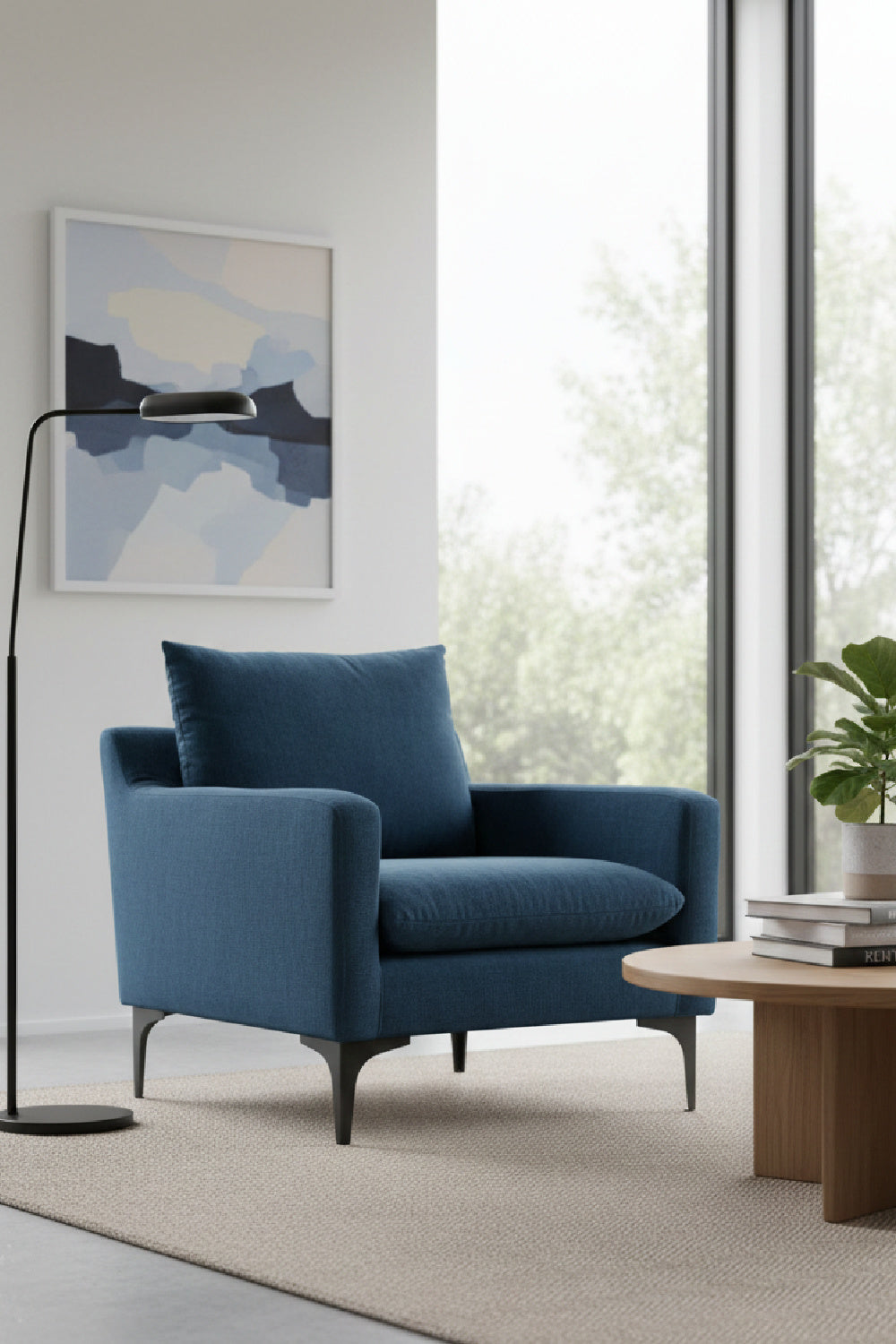 Modern European furniture - Blue Angled-Back Lounge Chair - www.oroa.com | Oroa.com