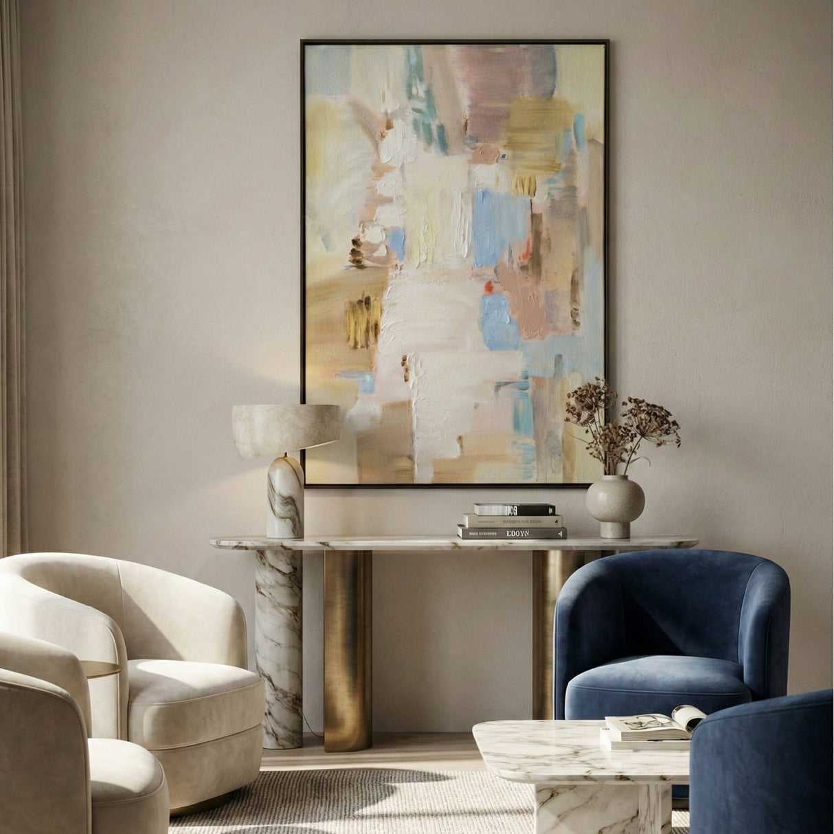 Modern European furniture - Pastel Toned Painting - www.oroa.com | Oroa.com