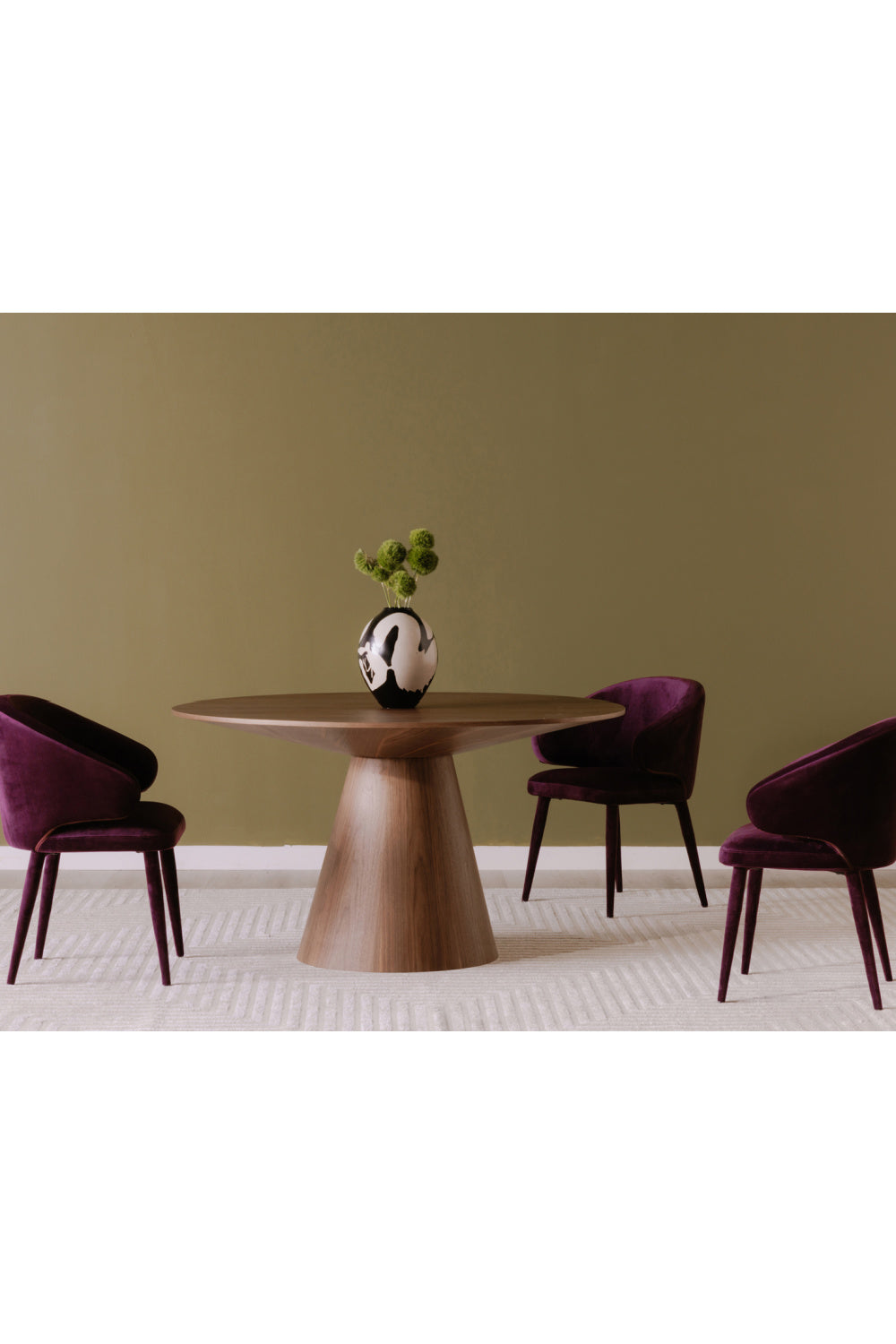 Modern European furniture - Round Oak Veneer Dining Table - www.oroa.com | Oroa.com