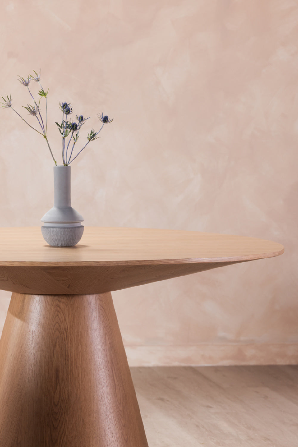 Modern European furniture - Round Oak Veneer Dining Table - www.oroa.com | Oroa.com
