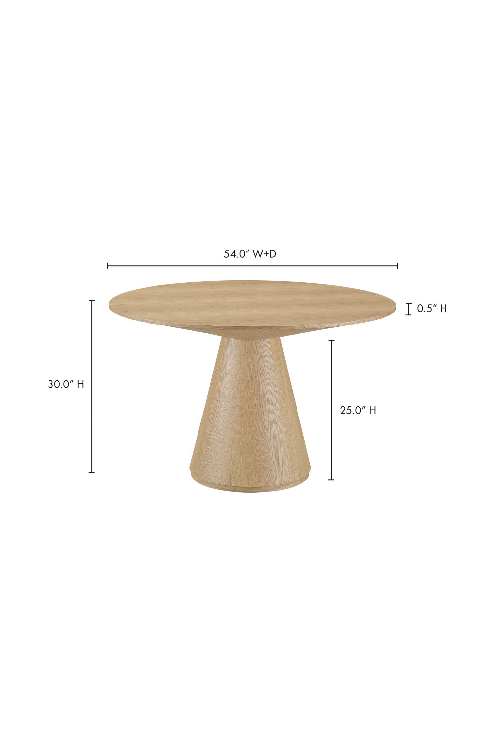 Modern European furniture - Round Oak Veneer Dining Table - www.oroa.com | Oroa.com