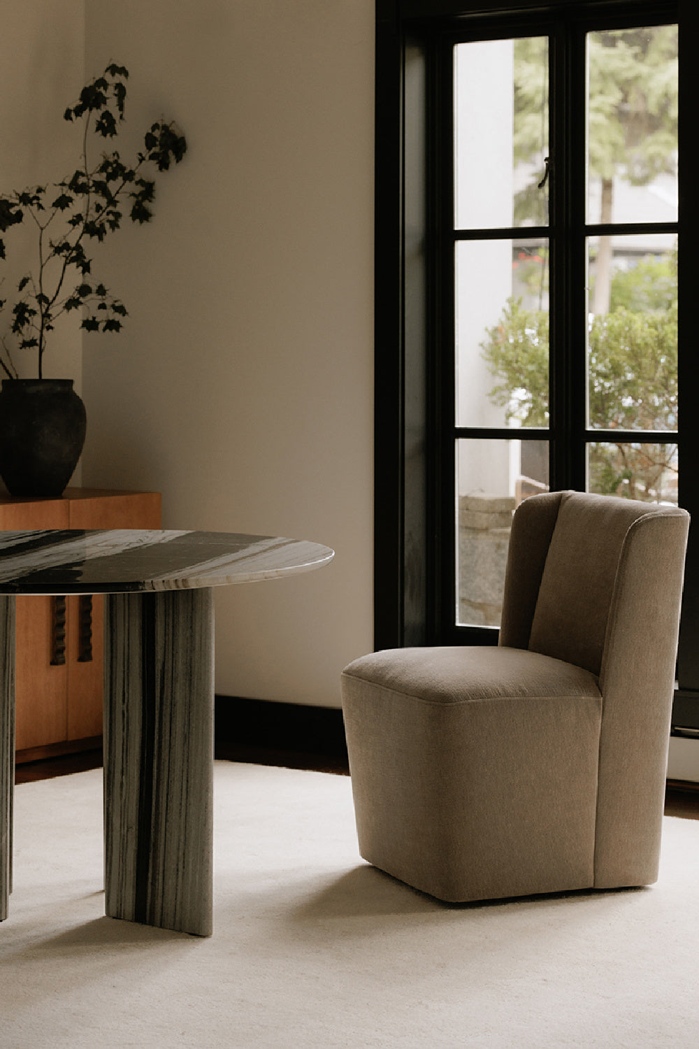 Modern European furniture - Upholstered Rolling Dining Chair - www.oroa.com | Oroa.com