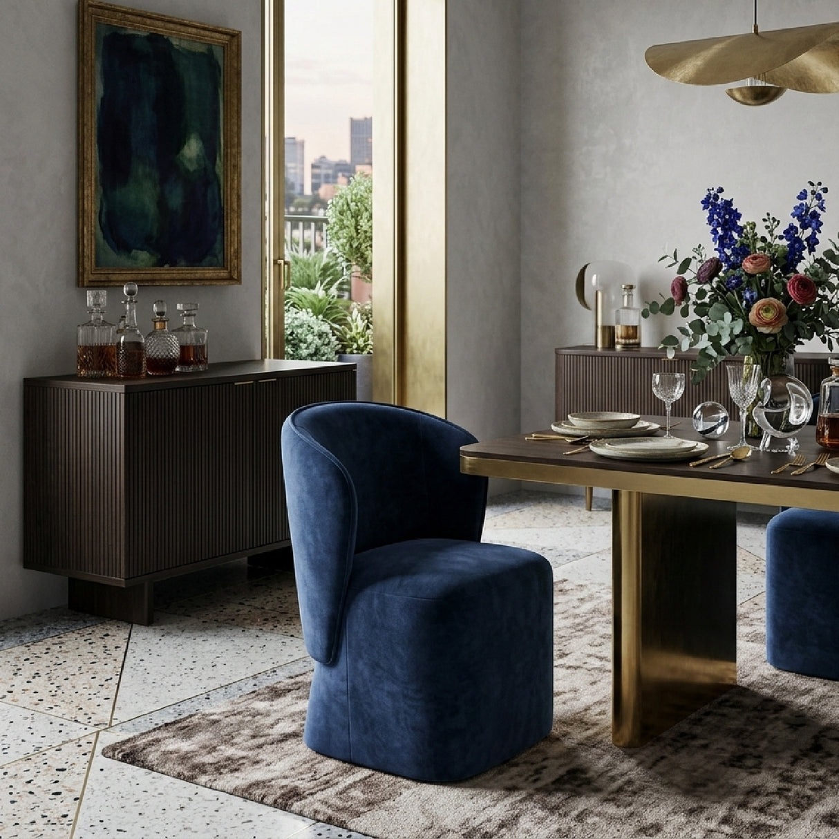 Modern European furniture - Curved Back Rolling Dining Chair - www.oroa.com | Oroa.com