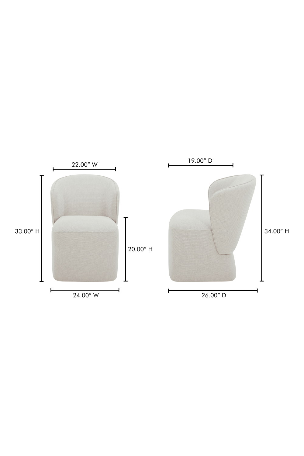 Modern European furniture - Curved Back Rolling Dining Chair - www.oroa.com | Oroa.com