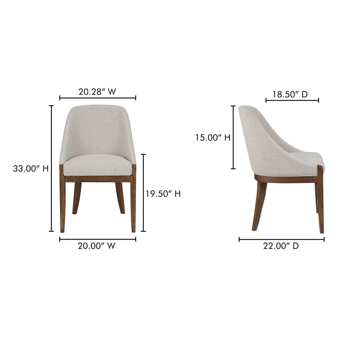 Modern European furniture - Oak Framed Upholstered Dining Chair - www.oroa.com | Oroa.com