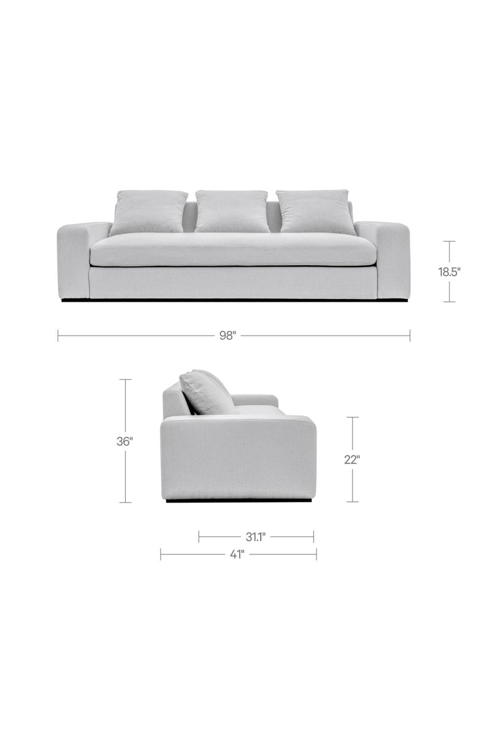 Modern European furniture - Gray Modern Minimalist Sofa - www.oroa.com | Oroa.com