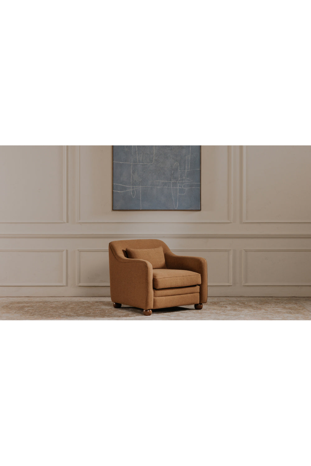 Modern European furniture - Cushioned Fabric Accent Chair - www.oroa.com | Oroa.com