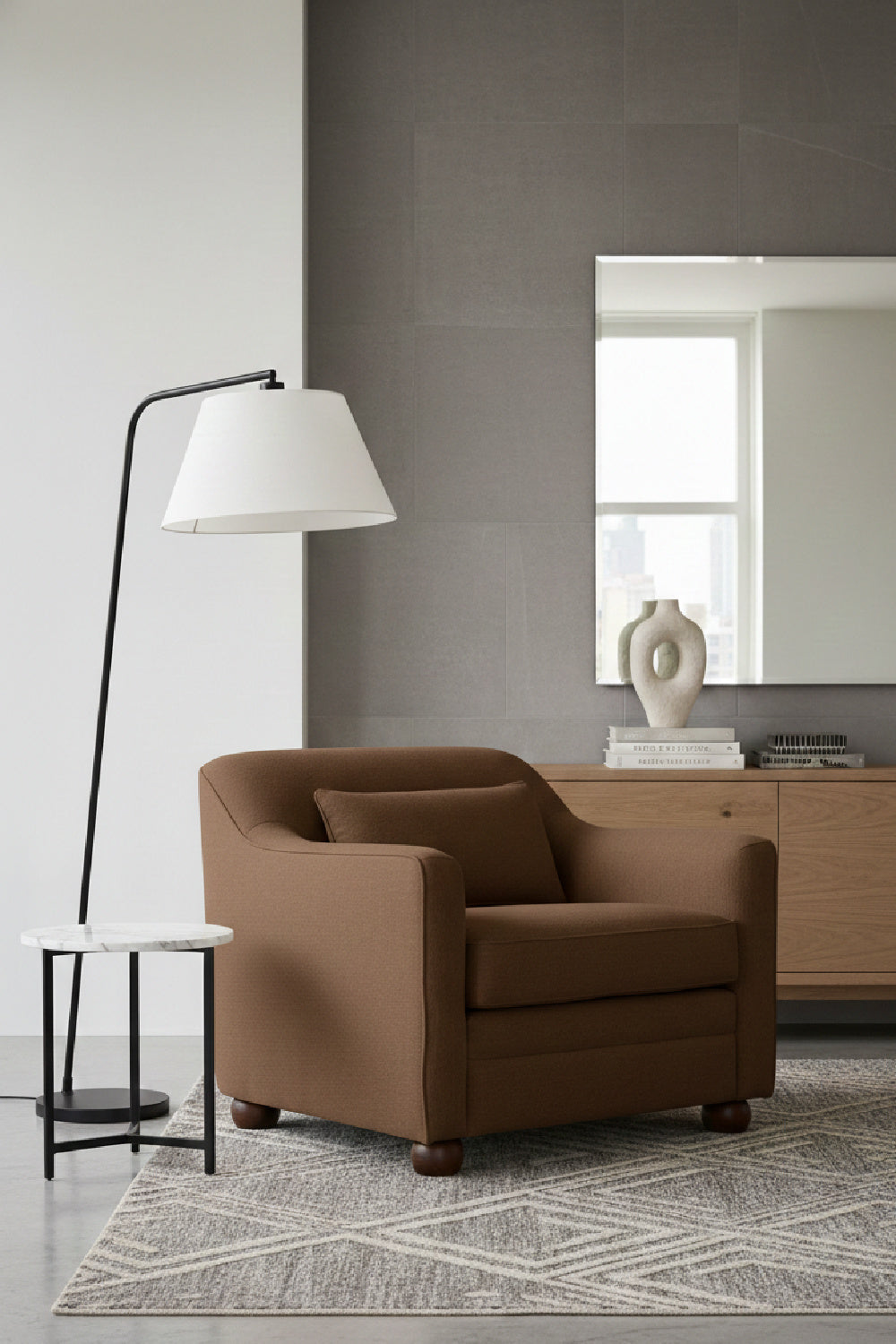 Modern European furniture - Cushioned Fabric Accent Chair - www.oroa.com | Oroa.com
