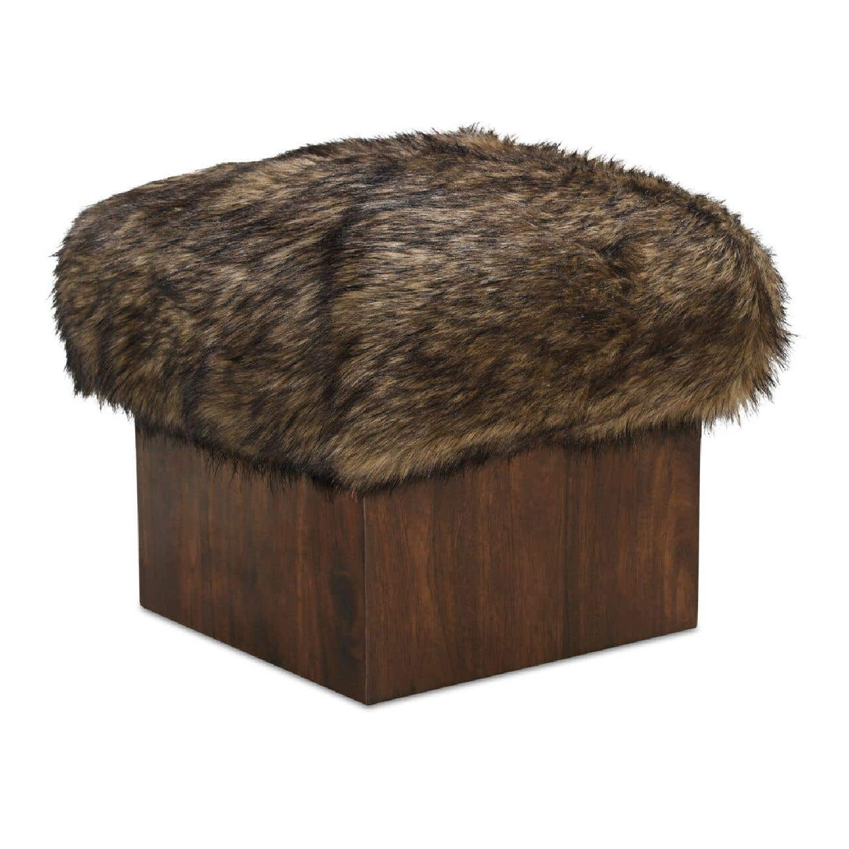 Brown Fur Ottoman | Oroa.com