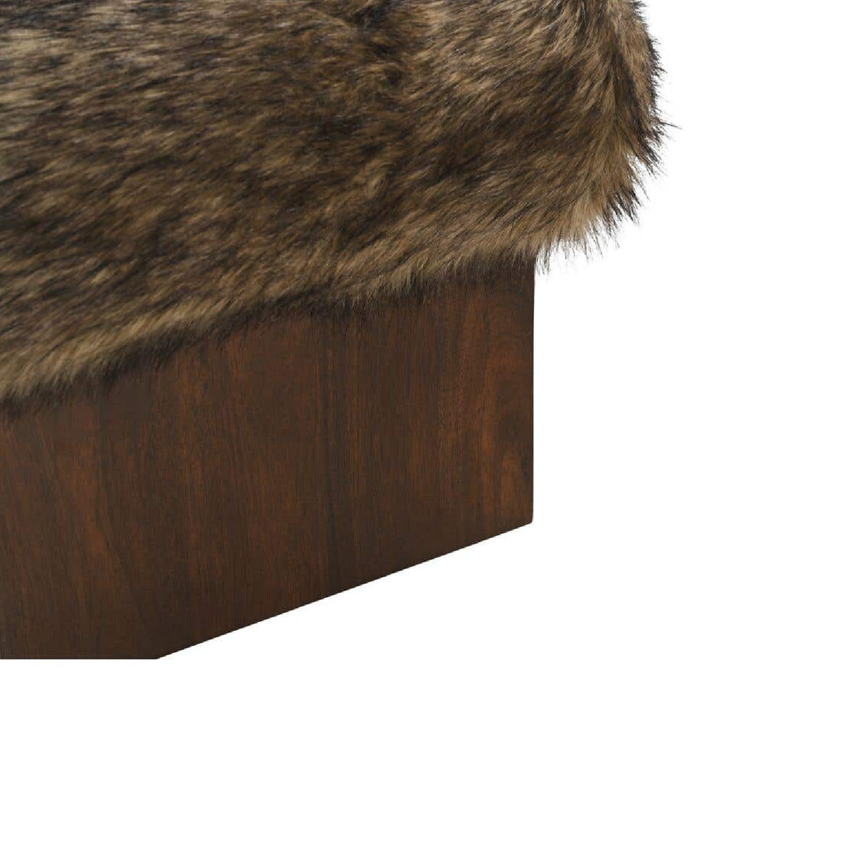Brown Fur Ottoman | Oroa.com
