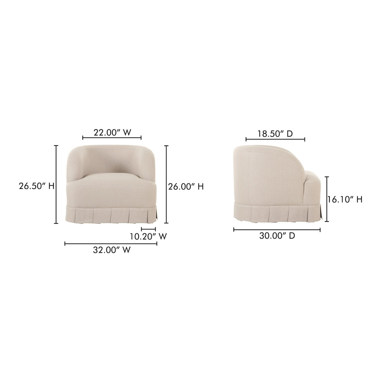 Modern European furniture - Pleated Swivel Chair - www.oroa.com | Oroa.com